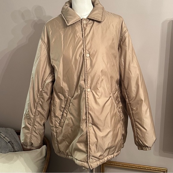 TNA Jackets & Blazers - Aritzia TNA Coaches Jacket Vegan “Down” with ECONYL® Regenerated Nylon Beige/Tan